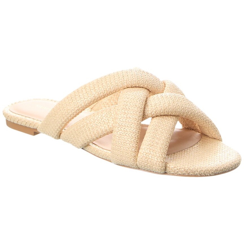 NWT Stuart Weitzman Crossover Raffia Slides Size 7